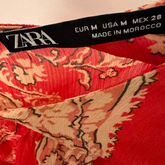 Zara red paisley blouse - Picture 5 of 5